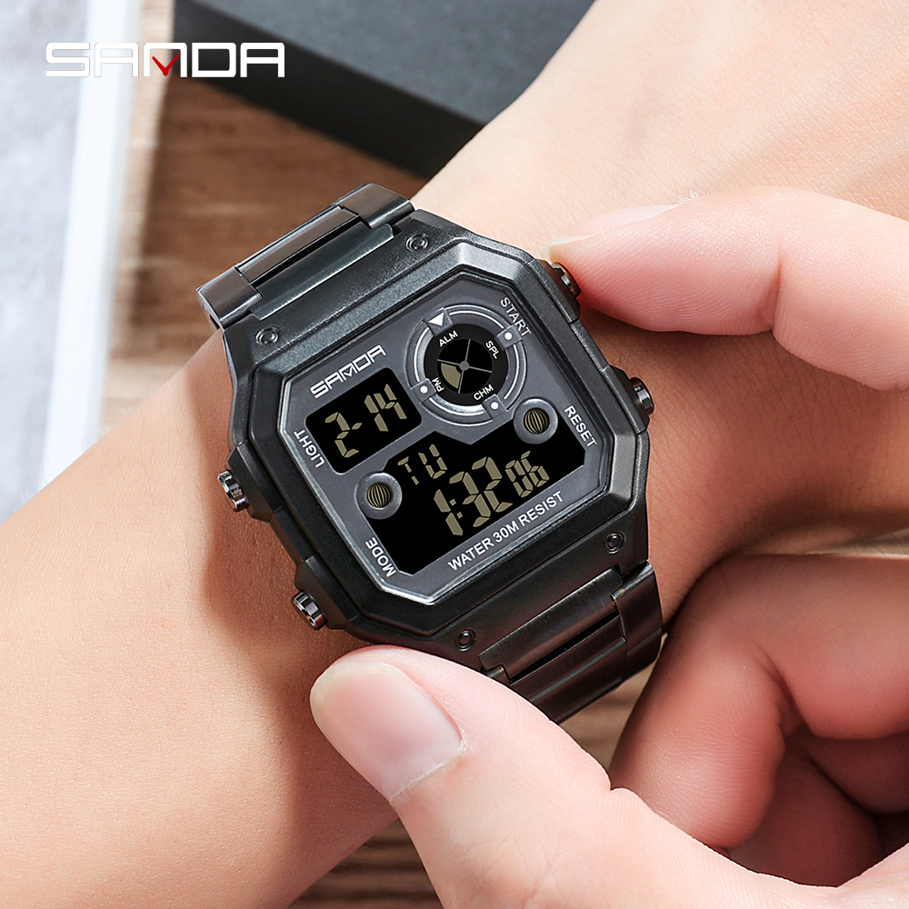 Luxury Watch Shop - SANDA Orologio Quadrato Militare alla Moda,