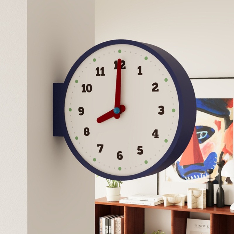Luxury Watch House - Orologio da Parete Bifacciale per Angoli,