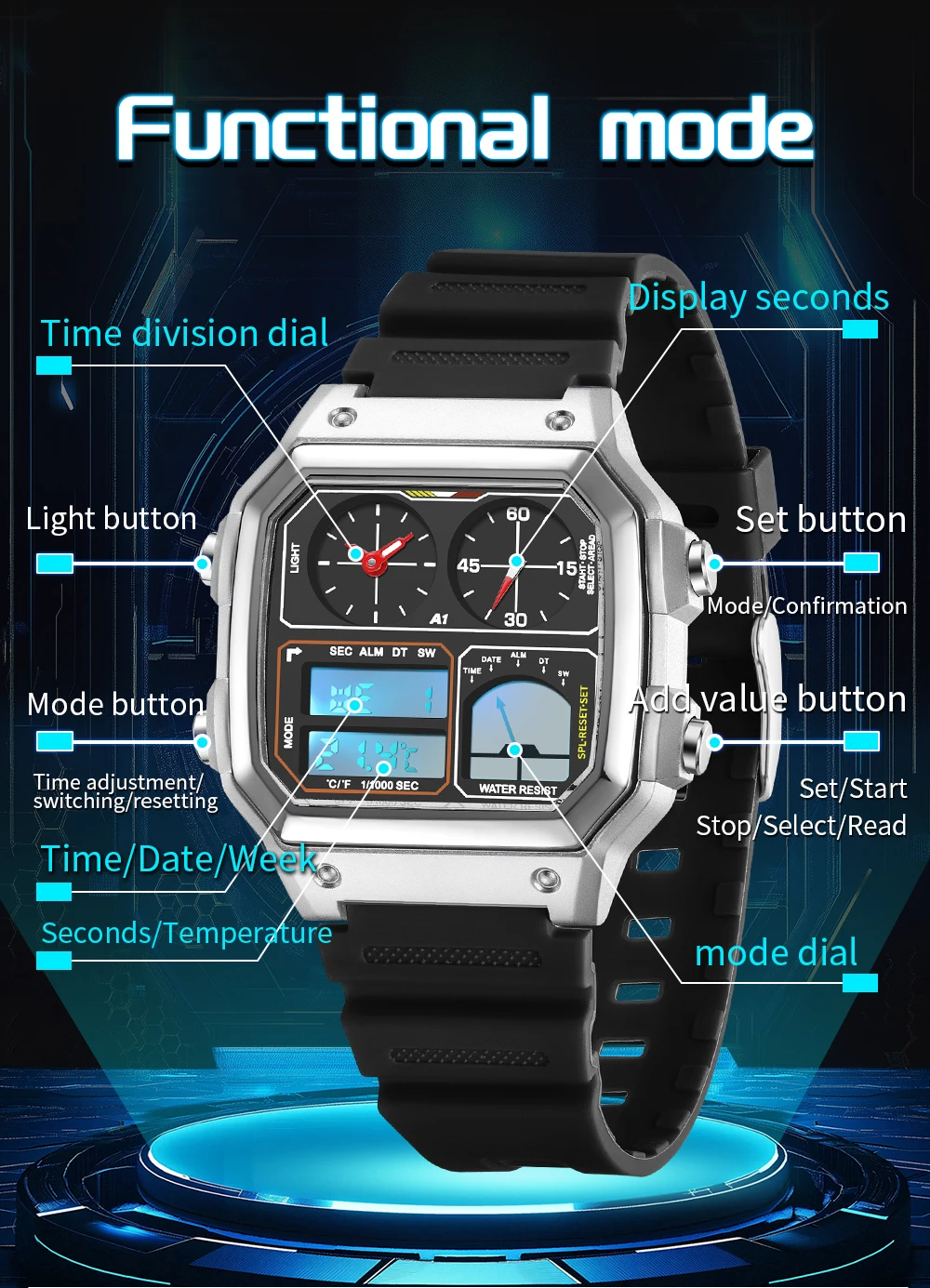 Moda SANDA 6257 Orologio elett - Luxury Watch Shop recensione e prezzo
