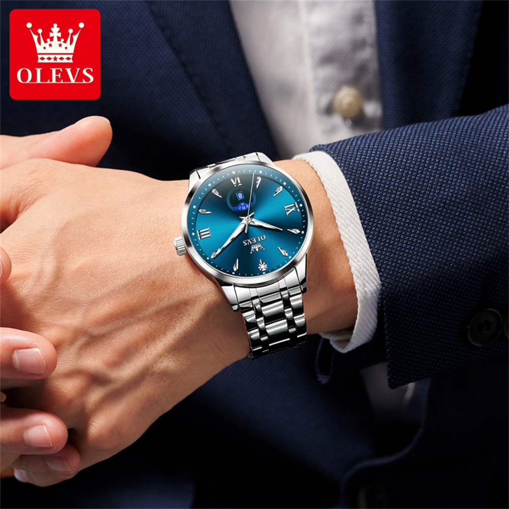 OLEVS Moon Phase orologi da uo - Luxury Watch Brand recensione e prezzo